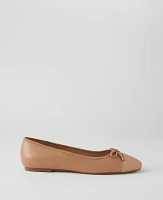 Ann Taylor Cap Toe Leather Ballet Flats Desert Sand Women's