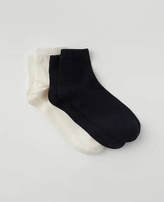 Ann Taylor Ribbed Ankle Sock Set Women's