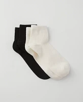 Ann Taylor Ribbed Ankle Sock Set Women's