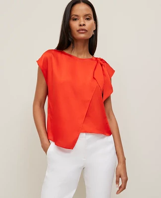 Ann Taylor Asymmetric Tie Top Women's