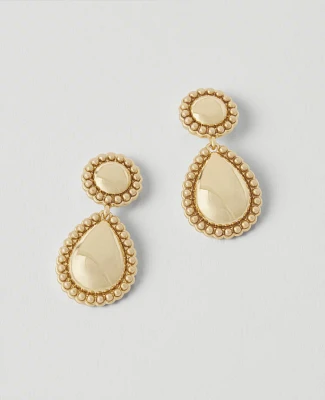 Ann Taylor Metal Studded Drop Earrings Goldtone Women's