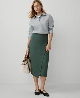 Ann Taylor Effortless Midi Wrap Skirt Dried Cilantro Women's