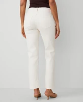 Ann Taylor The Petite Straight Jean — Curvy Fit Ivory Women's