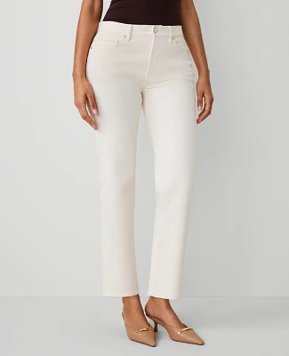 Ann Taylor The Petite Straight Jean — Curvy Fit Ivory Women's