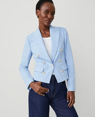 Ann Taylor Petite One-Button Blazer Larimar Blue Women's