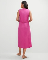 Ann Taylor Linen Blend V-Neck Shirtdress Rose Violet Women's