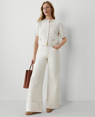 Ann Taylor The Cuffed Palazzo Jean Ivory Women's