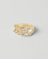 Ann Taylor Crystal Cluster Ring Goldtone Women's