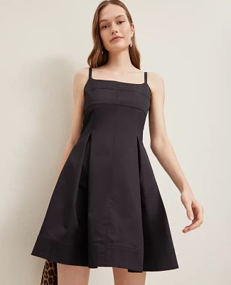 Ann Taylor Strappy Flare Dress Black Women's