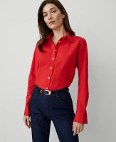 Ann Taylor Relaxed Perfect Shirt Bright Cherry Women's