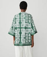 Ann Taylor Paisley Kimono Topiary Green Women's