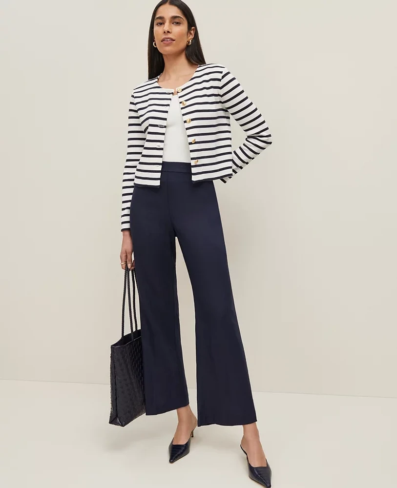 Ann Taylor The Flare Ankle Pant Linen Blend Women's
