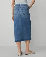 Ann Taylor Denim Midi Skirt Light Wash Women's