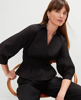 Ann Taylor Collared Blouse Black Women's
