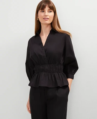 Ann Taylor Collared Blouse Black Women's