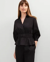 Ann Taylor Collared Blouse Black Women's
