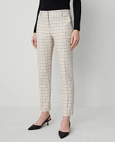 Ann Taylor The Petite Eva Ankle Pant Stretch Cotton Ivory Combo Women's