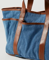 Ann Taylor Garden Denim Tote Bag Soft Denim Blue Women's