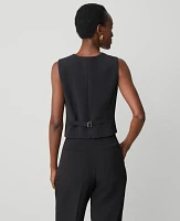 Ann Taylor The Cropped Vest Fluid Crepe Black Women's