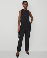 Ann Taylor The Cropped Vest Fluid Crepe Black Women's