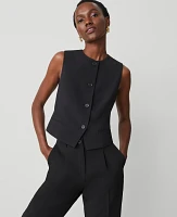 Ann Taylor The Cropped Vest Fluid Crepe Black Women's