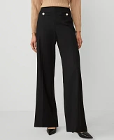 Ann Taylor The Petite Button Trim Sailor Wide-Leg Pant Women's