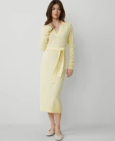 Ann Taylor Collared Sweater Dress Pale Forsythia Women's