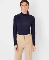 Ann Taylor Asymmetrical Mock Neck Top