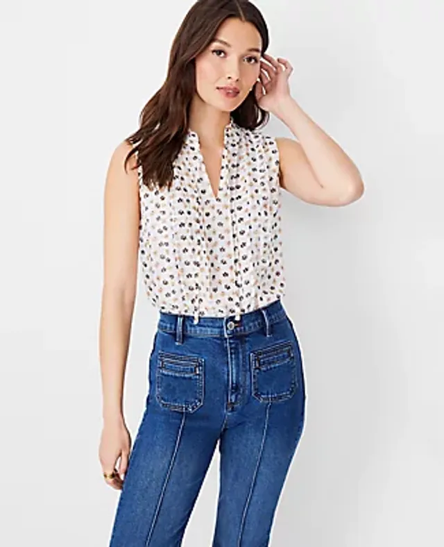 Maurices Women's Atwood Pleated Polka Dot Blouse
