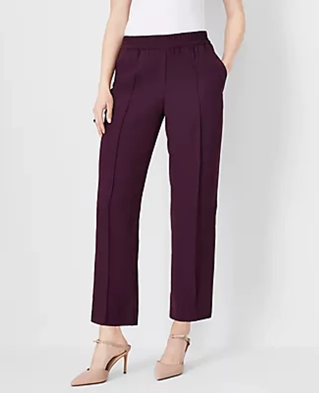 The Easy Straight Ankle Pant in Knit Twill