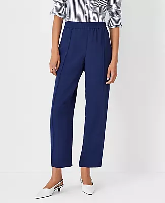 Ann Taylor The Pintucked Easy Straight Ankle Pant Crepe