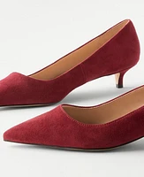 Ann Taylor Suede Pointy Toe Kitten Heel Pumps Women's