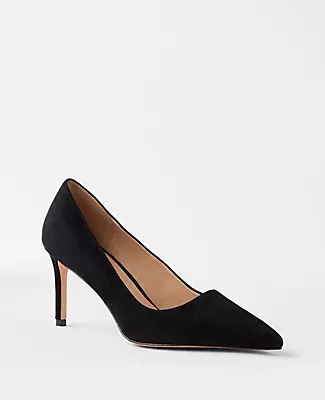 Ann Taylor Suede Pointy Toe Straight Heel Pumps