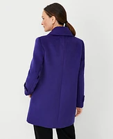 Ann Taylor Wool Blend Notched Collar Peacoat Size XS Ultraviolet Women's