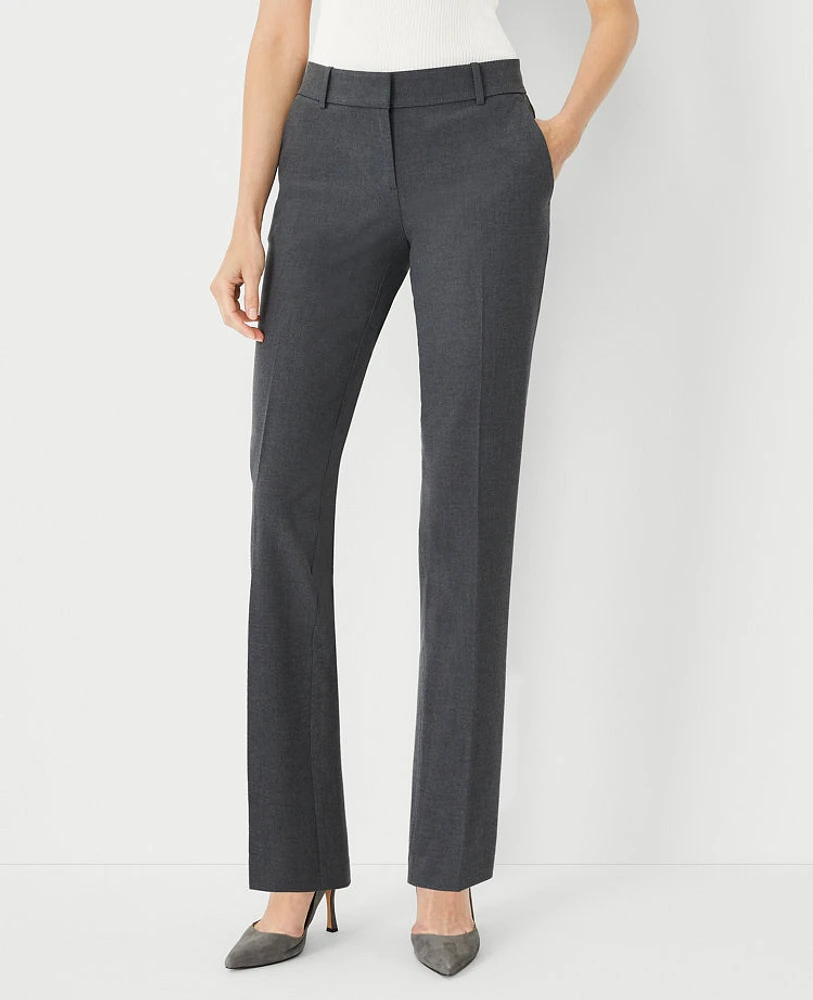 Ann Taylor The Tall Straight Pant Seasonless Stretch Modern Charcoal Women's