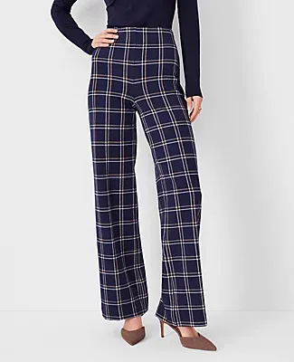 Ann Taylor The Side Zip Straight Pant in Plaid
