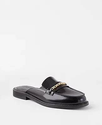 Ann Taylor Chain Leather Loafer Slides