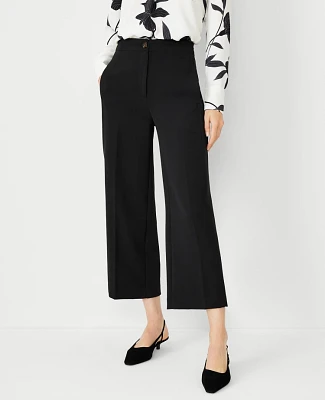 Ann Taylor The Kate Wide Leg Crop Pant Size 8 Black Women's