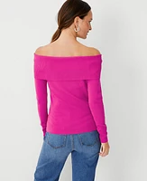 Ann Taylor Off The Shoulder Sweater Rich Pink Berry Women's