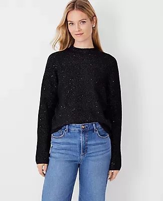 Ann Taylor Sequin Relaxed Sweater