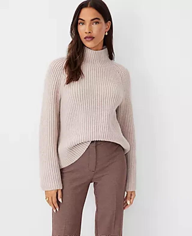 Petite Ribbed Crew Neck Cardigan