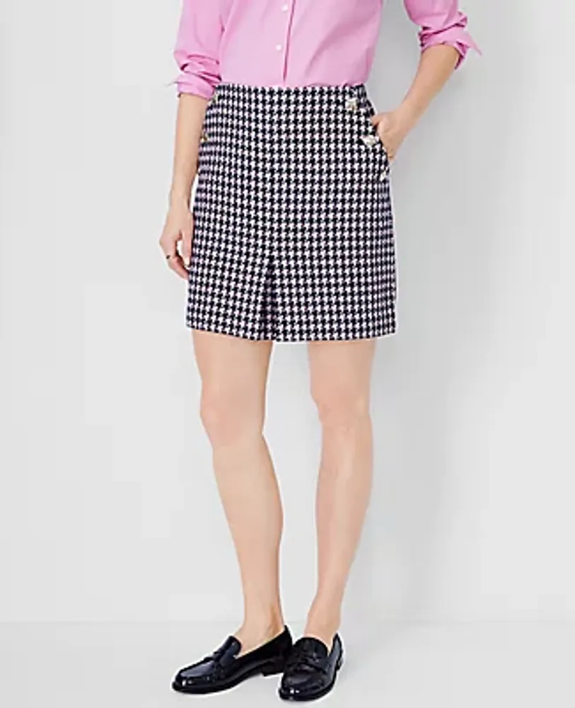 Ann Taylor Houndstooth Sailor Pocket Skirt