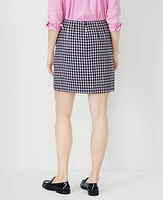 Ann Taylor Houndstooth Sailor Pocket Skirt Navy/Pink Multi Women's