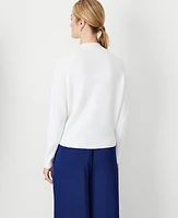 Ann Taylor Pearlized Mock Neck Sweater Winter White Women's