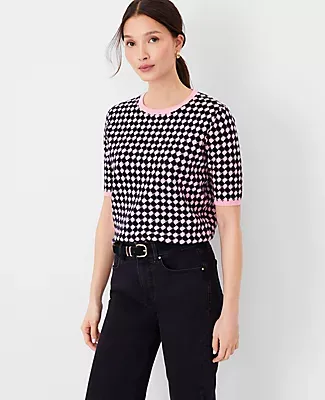 Ann Taylor Houndstooth Sweater Tee
