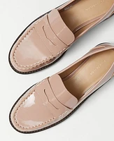 Ann Taylor Gathered Seam Penny Loafers 5 Deep Blush Rose Women's