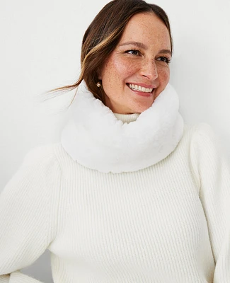 Ann Taylor Faux Fur Snood Winter White Women's