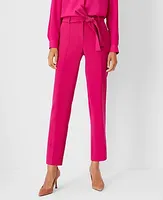 Ann Taylor The Petite Tie Waist Ankle Pant Crepe