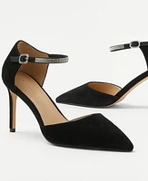 Ann Taylor Crystal Ankle Strap Suede Pumps Women's