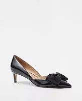 Ann Taylor Crystal Bow D'Orsay Patent Pumps